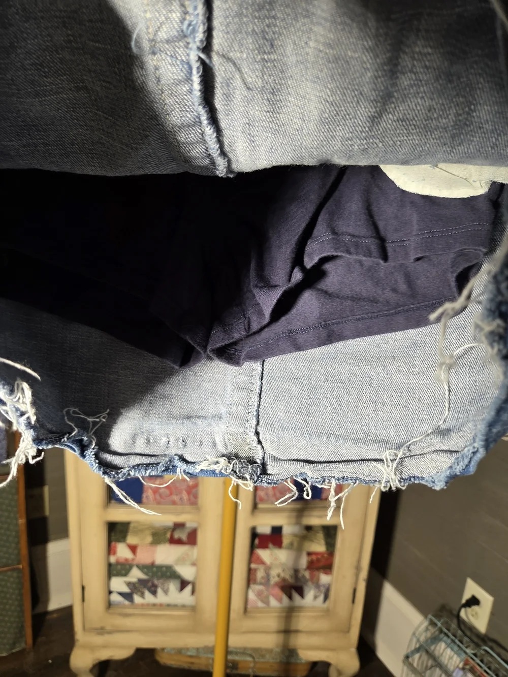 Justice Light Blue Denim Skort with Heart Accent